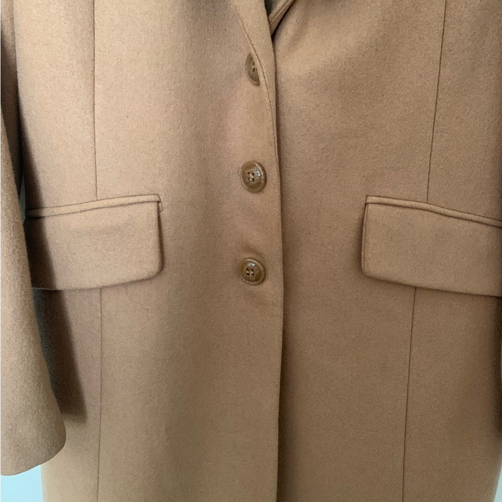 DKNY Wool Blend Camel Tan Coat Size 4 Exc Clean Condition